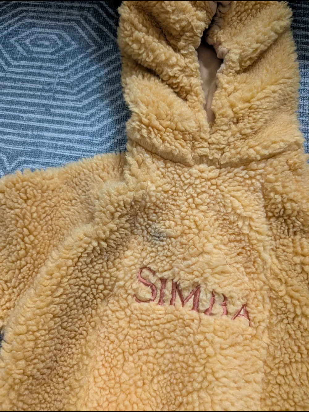 Plush Hooded Kids Costume in Golden Yellow